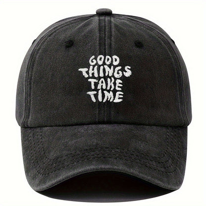 Embroidered Letter Washed-out Vintage Baseball Cap Unisex Adjustable