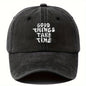 Embroidered Letter Washed-out Vintage Baseball Cap Unisex Adjustable