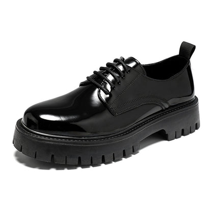 Plus Size Men's Shoes Fashion Shiny Surface Big Head Leather Shoes British Style